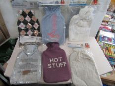 7-Item Mixed Lot - Being Hot Water Bottles - See Image For Contents - All Unchecked.