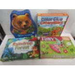 4-Item Mixed Item Puzzle Lot : 1x Peaceable Kingdom - 257pc Bear Shaped Puzzle - New. 1x Peaceable