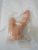 Dual Soft Silicone Dong With Anal Pleaser & Suction Cup - New & Packaged.