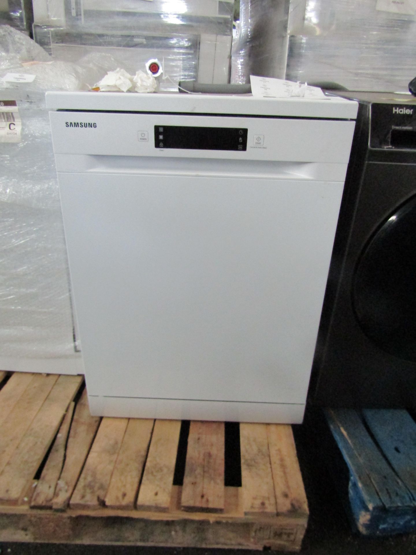 Samsung - White Dishwasher- Powers On, Needs A Clean Inside, Not Tested Any Further. May Contain