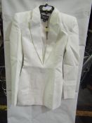 Pretty Little Thing Designed By Naomi Campbell, White Tailored Satin Lapel Blazer Dress- Size 14,