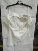 2x Pretty Little Thing Bridal White Cup Dress Detail Drape Sleeve Bodycon Dress- Size 12, New &