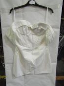 Pretty Little Thing Designed By Naomi Campbell, White Tailored Satin Lapel Blazer Dress- Size 16,