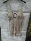 PrettyLittleThing Oatmeal Acid Wash Seamless Mini Gym Unitard, Size: M - Good Condition With Tag.