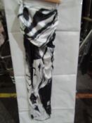 2x Pretty Little Thing Monochrome Abstract Print Satin Bandeau Ruched Detail - Size 14, New &