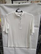 2x Karen Millen - Curve Funnel Neck Short Sleeve Top Ivory - Size 20 - New With Tags & Packaged.