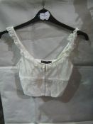 Saw It First White Laced Crop Top, Size: 8 XS - Good Condition With Tag.