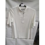 2x Karen Millen - Curve Funnel Neck Short Sleeve Top Ivory - Size 18 - New With Tags & Packaged.