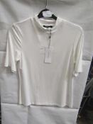 2x Karen Millen - Curve Funnel Neck Short Sleeve Top Ivory - Size 18 - New With Tags & Packaged.