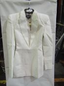 Pretty Little Thing Designed By Naomi Campbell, White Tailored Satin Lapel Blazer Dress- Size 14,