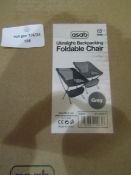 Asab Ultralight Backpacking Folding Chair, Grey - Unchecked & Boxed.