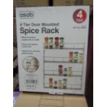 2x Asab 4-Tier Door Mounted Spice Rack - Unchecked & Boxed.