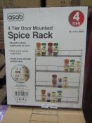 2x Asab 4-Tier Door Mounted Spice Rack - Unchecked & Boxed.