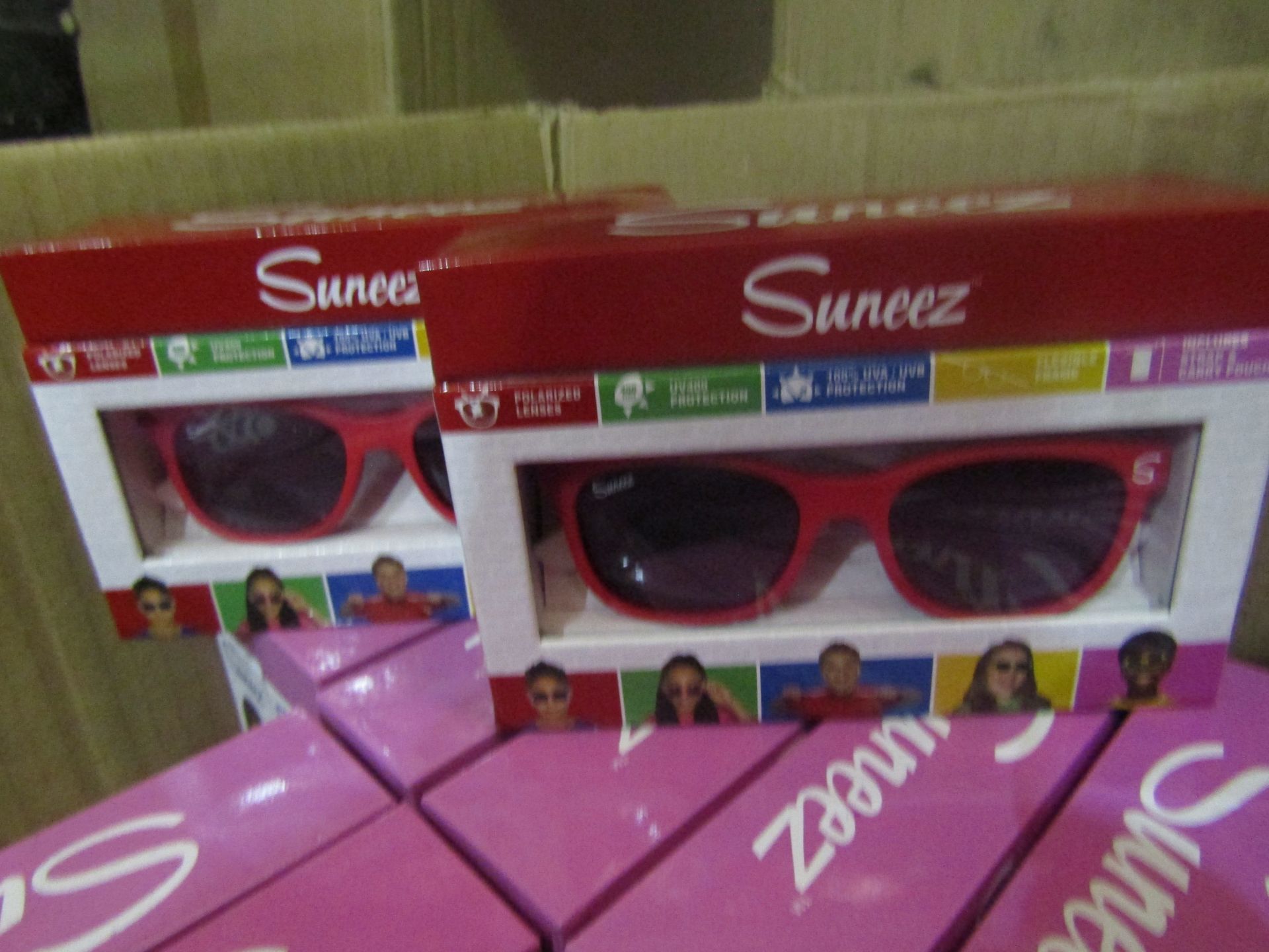 2x Suneez Sun Glasses, Red - New & Boxed.