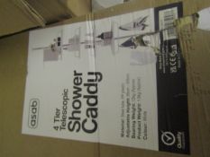 3x Asab 4-Tier Telescopic Shower Caddy - All Unchecked & Boxed.