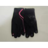 5x Sports gloves with smart phone fore finger, new Black & Pink, size XL