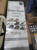 Knight 3-Tier Chrome Plated Shoe Rack - Unchecked & Boxed.