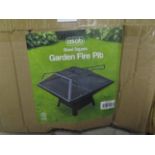 Asab Steel Square Garden Fire Pit, Unchecked & Boxed.