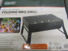 Asab Folding BBQ Grill, Unchecked & Boxed.