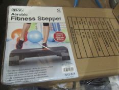 2x Asab Items Being - 1x Aerobic Fitness Stepper, Black/Grey - 1x Pack Of 2 Fitness Stepper