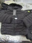 Threadboys Puffer Jacket, Black, Size Uk 5-6yrs, New With Tags.