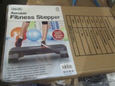 2x Asab Items Being - 1x Aerobic Fitness Stepper, Black/Grey - 1x Pack Of 2 Fitness Stepper