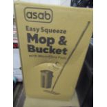 Asab Easy Squeeze Mop & Bucket, With Microfibre Pads, Unchecked & Boxed.