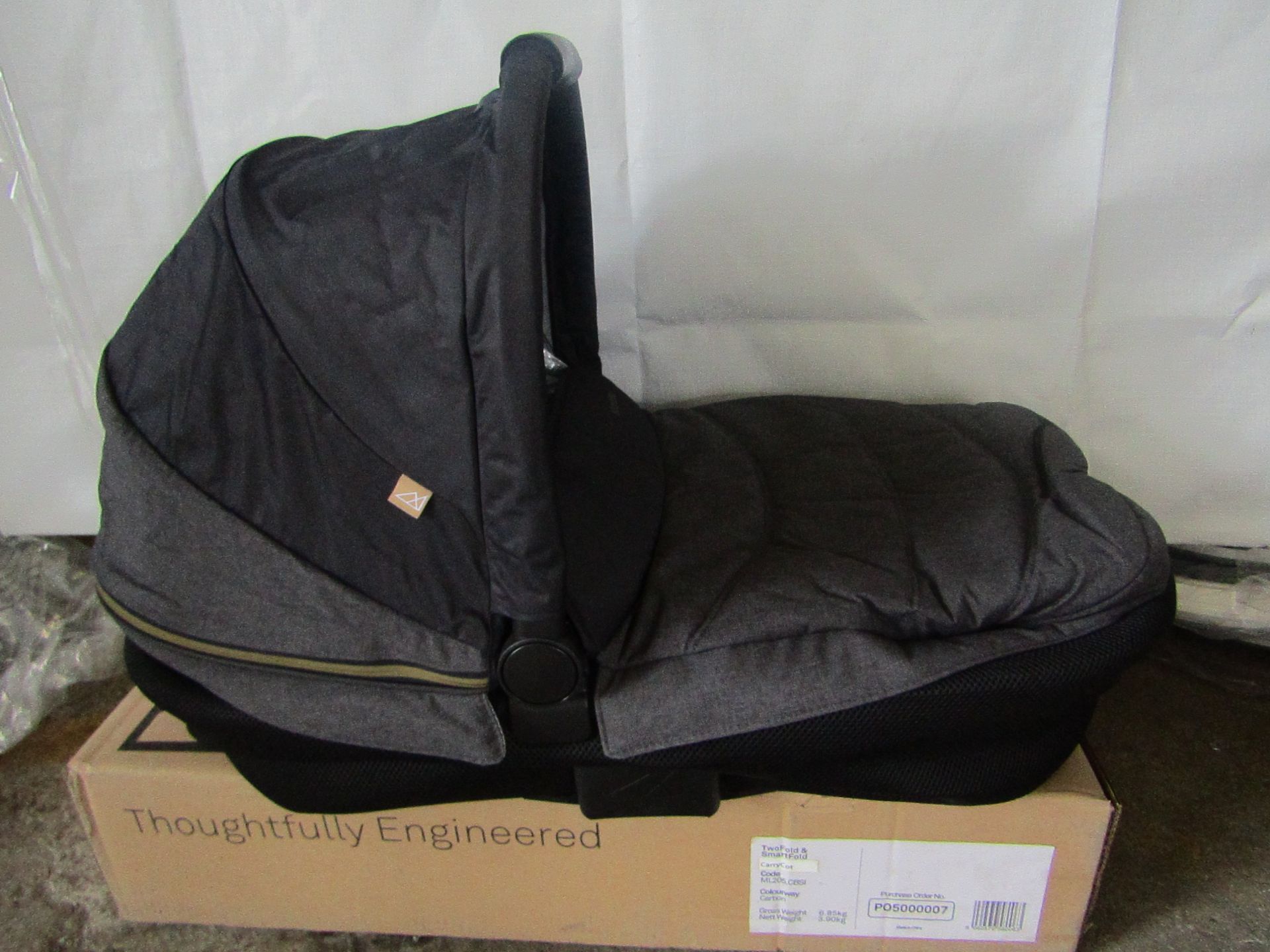 Two Fold And Smart Fold Carry Cot, New & Boxed.