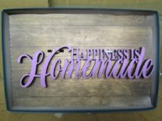 1x Box Of 12 Happiness Is Homemade Plaque, New & Boxed.