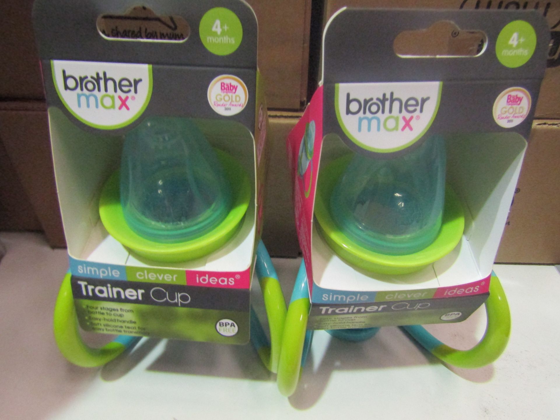 3x Max Brothers 4 Month Plus Trainer Cups, New & Packaged Blue