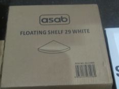 2x Asab Floating Shelf 29, White - Unchecked & Boxed.