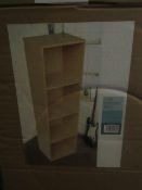 4 Tier Bookcase, Beech, Unchecked & Boxed.