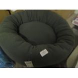 Small Round Grey Smooth Fabric Pet Bed - Decent Condition.