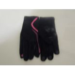 5x Sports gloves with smart phone fore finger, new Black & Pink, size XL