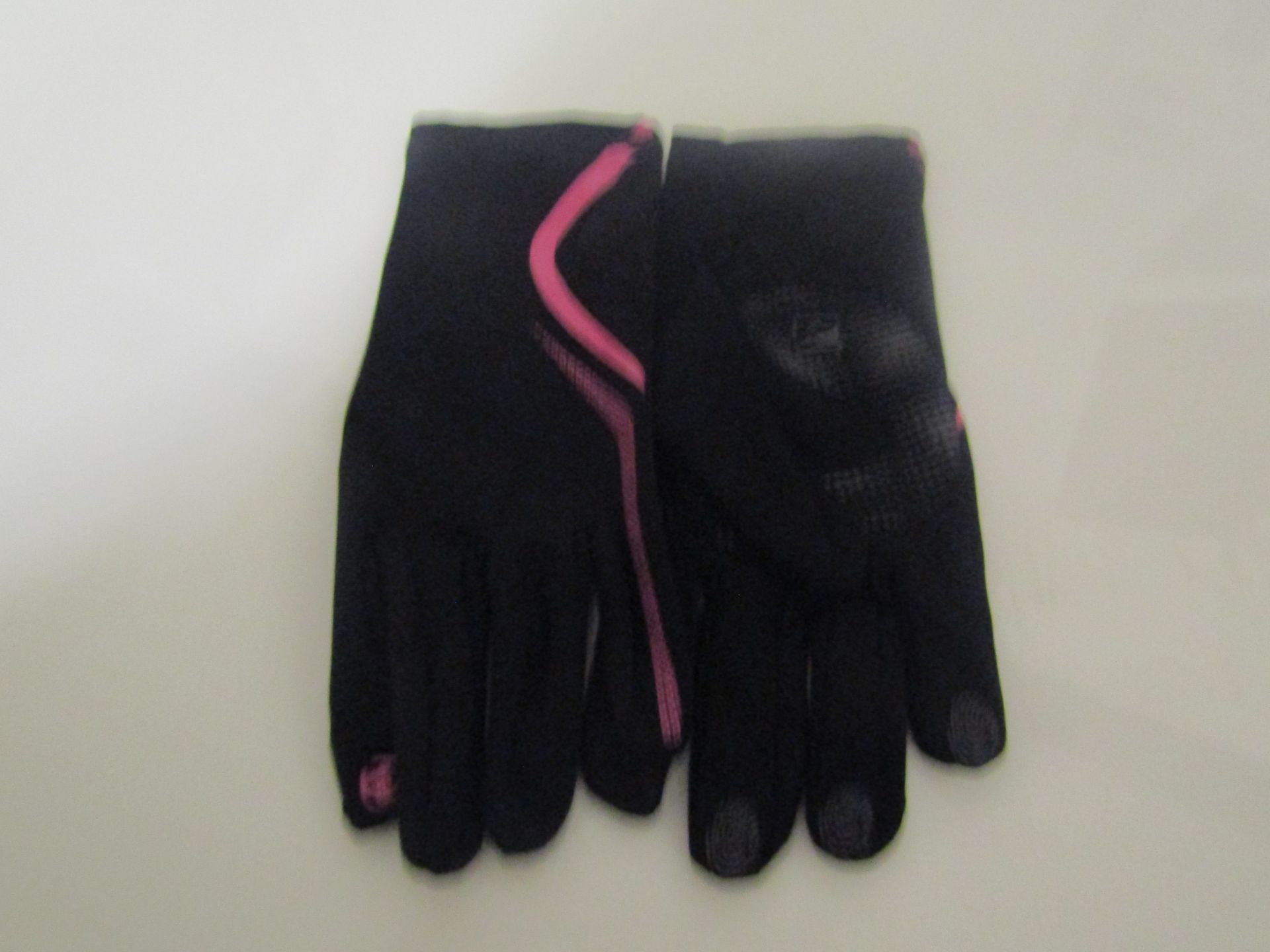 5x Sports gloves with smart phone fore finger, new Black & Pink, size XL