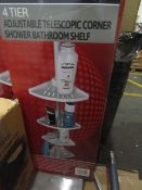 Springo 4-Tier Adjustable Telescopic Corner Shower Bathroom Shelf - Unchecked & Boxed.