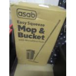 Asab Easy Squeeze Mop & Bucket, With Microfibre Pads, Unchecked & Boxed.