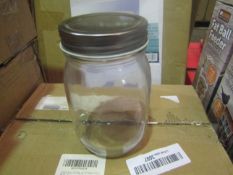 6x Glass Jars, Unchecked & Boxed.
