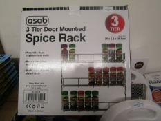 Asab 3 Tier Door Mounted Spice Rack Unchecked & Boxed