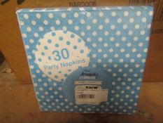 1x Box Containing 24 Packs Of 30 Napkins, New & Packaged.