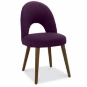 Oslo Oak Upholstered Chair in Plum Fabric RRP 368