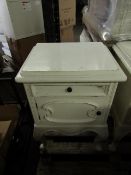 French 2 Drawer Bedside Table, White. RRP 150