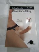 Aphrodisia Silicone Hollow Curved Strap-On Dong 5.7" - New & Boxed.