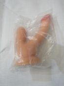 Dual Soft Silicone Dong With Anal Pleaser & Suction Cup - New & Packaged.