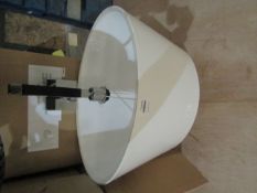 Chelsom Chrome & Black Wall Light With Oval Oyster/Natural 50cm Shade - Good Condition.