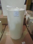 Box Of 4x Chelsom Long Cylinder Shades, Oyster/Cream - New & Boxed.