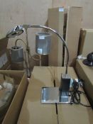 Chrome Table Lamp With Black Leather Base - No LED Light Fixing. Good Condition & Unboxed.