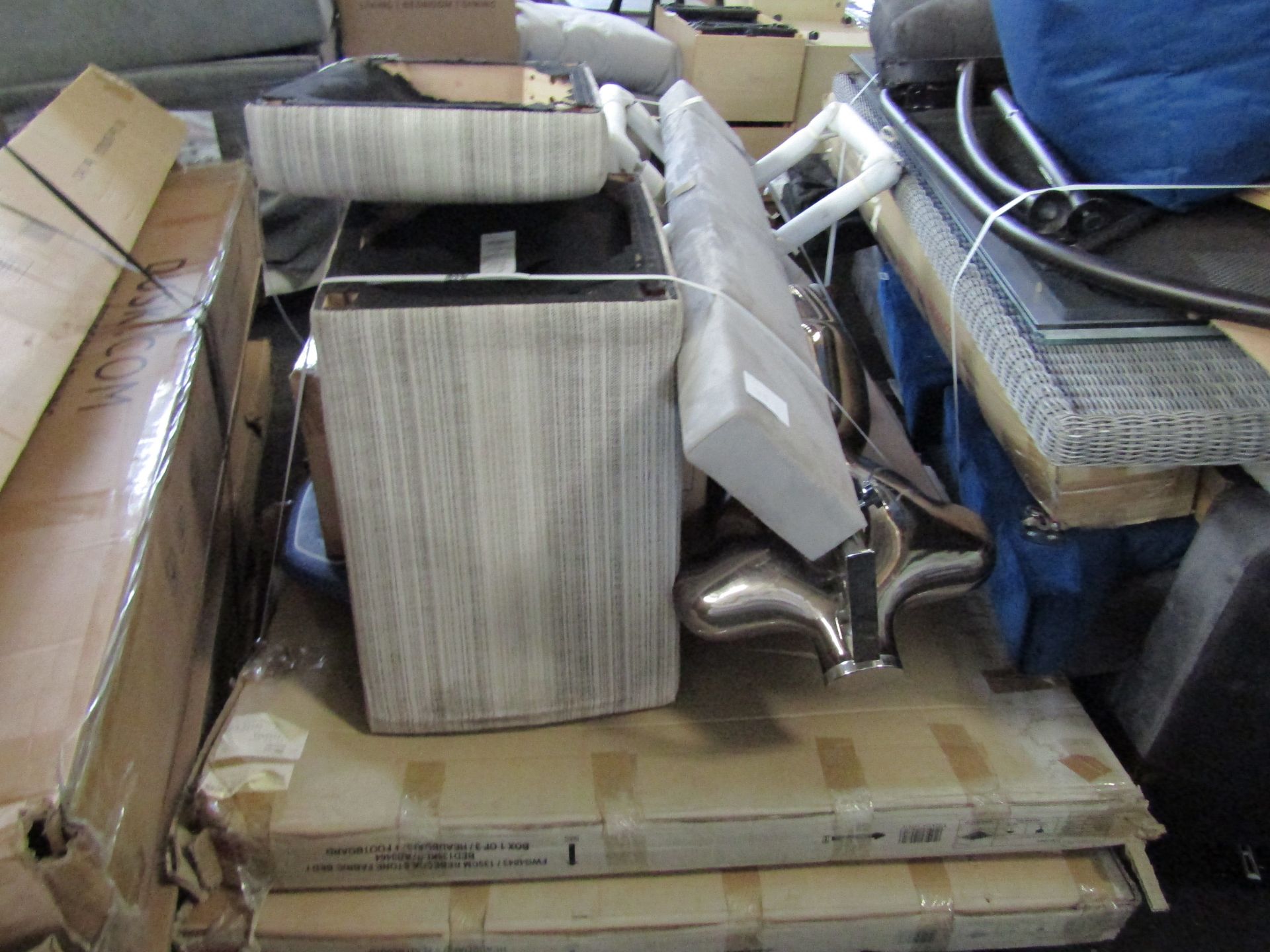 Pallet of JL parts/returns. Unmanifested & unchecked by us