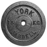 Sweatband York 1 x 15kg Black Cast Iron 1" Plate RRP 29.99