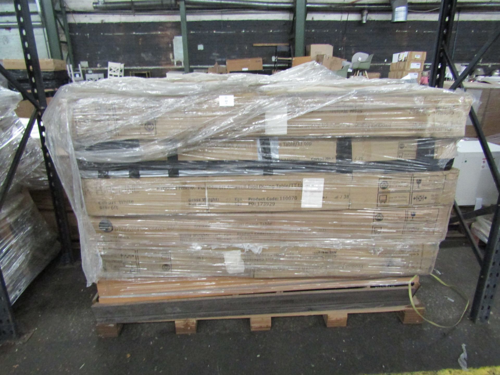 Pallet of 7x gaming tables all apear to have beennused and or damaged RRP 2500